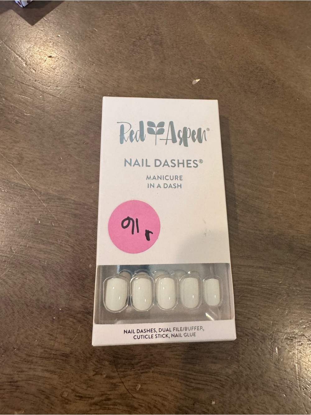 Red Aspen Press On Nail Short Shiny White Nina On Cloud 9